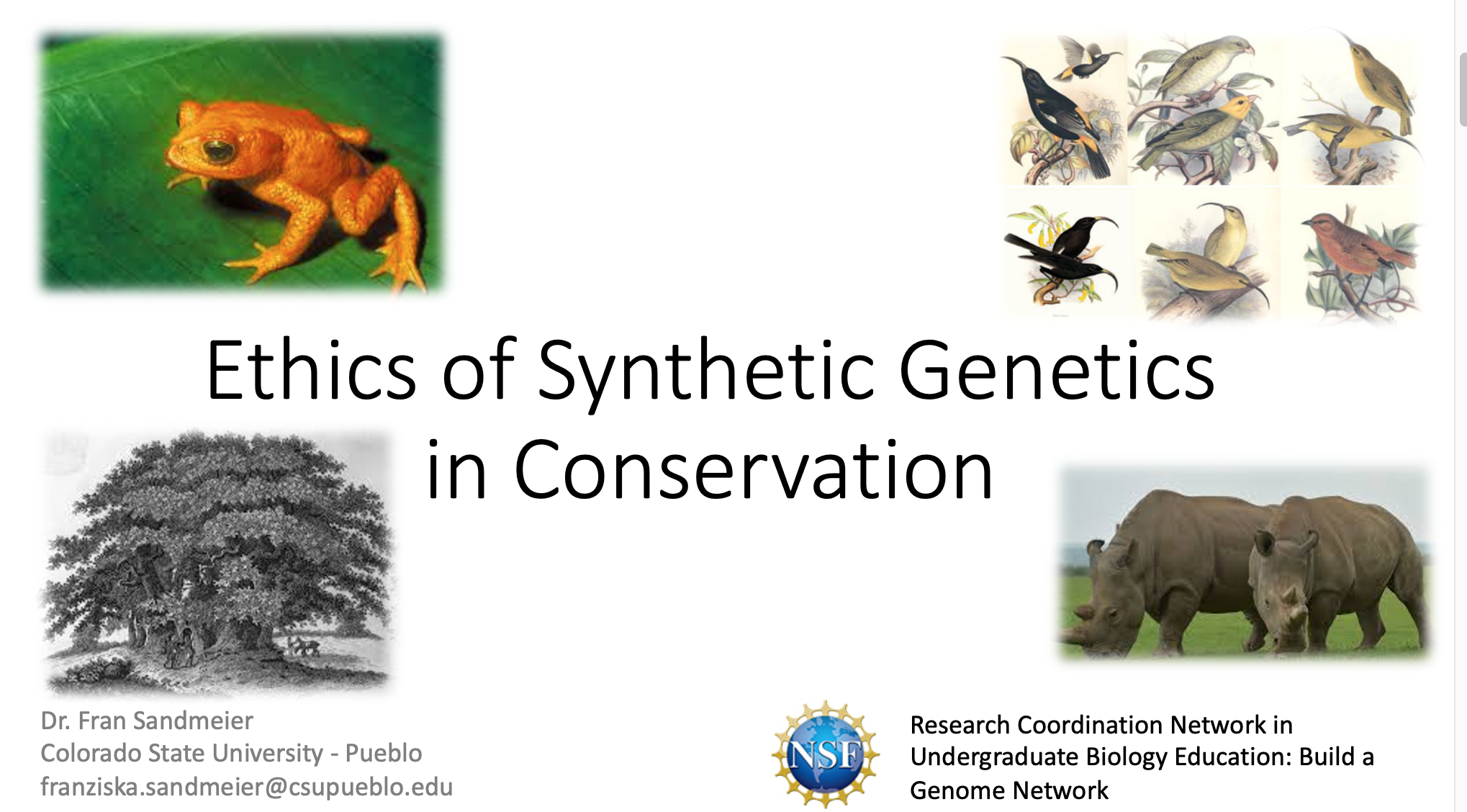 QUBES - Resources: Conservation and ethics of using synthetic genetics